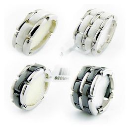 Fashion Jewellery Women Love Ring Double Row And Single Row Black White Ceramic Rings For Women Men Plus Big Size 10 11 12 Wedding R291f