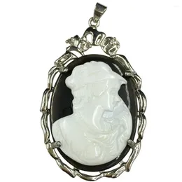 Pendant Necklaces Beautiful Jewellery White Black Mother Of Pearl Shell Women Men Bead PC7882