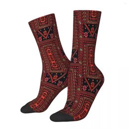 Men's Socks Three Flowers Palestinian Embroidery Male Mens Women Summer Stockings Polyester