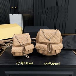 designer Chan girl Womens luxury backpack with small fragrance mini bags 2023 New Caviar Cowhide Duma Backpack with Small Fragrant Wind Rhythm Pattern Student S 7A7P