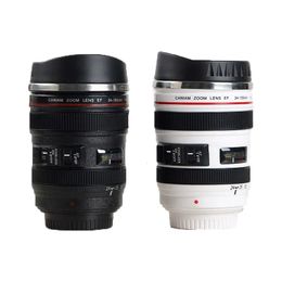 Stainless Steel Camera EF24-105mm Coffee Lens Mug White Black Coffee Mugs Creative Gift Coffee Cups canecas tazas vaso caf 231228