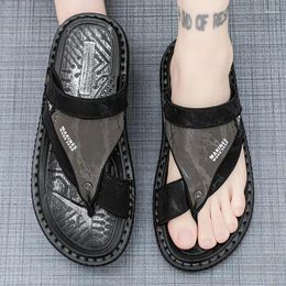 Slippers Men's Summer Sandals Breathable Casual Beach Shoes For Men Open Toe Vintage Anti-Slip Platform Retro Flip Flops