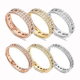 Fashion Rings Bright geometric lines form the letter T woman Luxury designer ring double letter jewelry women 18k diamond Wedding 2858