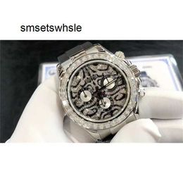 Automatic Mechanical Watch Top gold Custom Watch diameter 40mm 4130 movement pack 18k white rose South true drill ring mouth Mosan