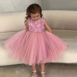Princess Dress for Girls Toddler Kids Birthday Baptism Clothes Tulle Tutu Baby Girl Party Costumes Flower Wedding 231228