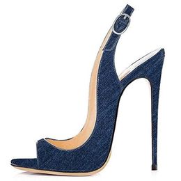 Boots Fashion Ladies Sandals Gradient Stiletto Slip on Open Toe Heels Suede Banquet Party Wedding Women's Shoes Tacones Mujer