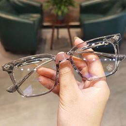 Chromees Trend Designer Ch Cross Glasses Frame Chromes Brand Sunglasses Myopia Eyeglass for Men Women Business Anti Blue Light Heart Luxury High Quality Frames 6496