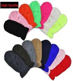 15colors Balaclava Ski Mask Knitted Winter Hat Face Cover Full Face Mask for Men Winter Warm Hat Sports Woman Cotton Beanies5513443