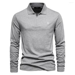 Men's Polos Brand Long Sleeve Polo Shirts Cotton Solid Colour Casual Poloshirts For Men Sping Autumn Basic