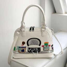 Factory sales women shoulder bags 6 Colours high-grade retro patch embroidered handbags sweet cartoon womens shell bag elegant embossed crocodile handbag 9168#