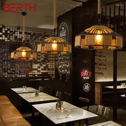 Pendant Lamps BERTH American Style Retrohemp Rope Chandelier Nostalgic Loft Industrial Internet Cafe Restaurant Pot Shop