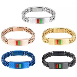 Link Bracelets DianJun Fashion Stainless Steel Hand Chain For Men Party Rock Red And Green Bracelet Jewellery