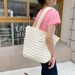 Bags Large Women's Shopping Bag Ladies Canvas Shoulder Tote Bags Fashion Eco Shopper Bag Cloud Bubbles Cloth Handbag for Woman 2022