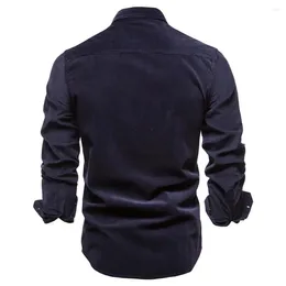 Men's Jackets Single Breasted Cotton Shirt Business Casual Fashion Solid Colour Corduroy Men Shirts Autumn Slim