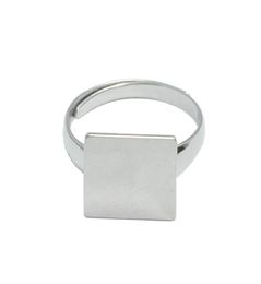 Beadsnice Square Ring Blanks 925 Sterling Silver Ring Setting with 12 mm Square Flat Pad DIY New Year Gift Silver Rings ID 334908545377