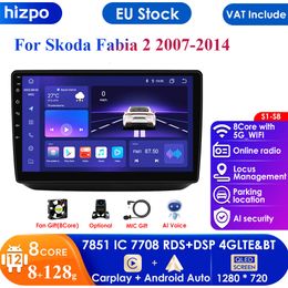 10.1''QLED Screen 2din Android Car Radio Multimedia Video Player for Skoda Fabia 2 2007 - 2014 GPS Navi Carplay Auto 4G RDS WIFI