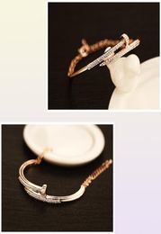 Punk Women Bracelet Bangles 18K Gold Plated Chain Super Flash Zircon Charms Cuff Bracelet Fashion Jewelry2562264