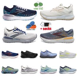 Brooks Running Shoes Black Sky Blue Light Grey Cloud White Peach Dark Navy Women Mens Athletic Outdoor Sports Trainers Mesh Tennis Jogging Walking Runners Sneakers