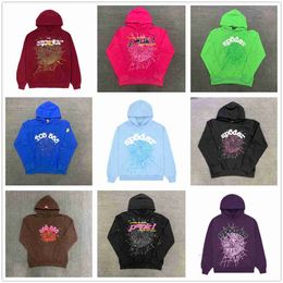 Spider Hoodie Sp5der 555555 Mens Womens High Quality Angel Number Puff Pastry Printing Graphic Sweatshirts Dooclothing Light Blue Green OYKA DWZR