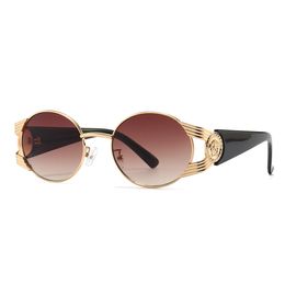 New European and American Fashion Instagram Style Round Frame Metal Men's and Women's Sunglasses Sunscreen Retro Sunglasses