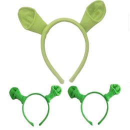 Green Shrek Headband plush Halloween Children Adult Show Hair Hoop Party Costume Item Masquerade Party Supplies 231228