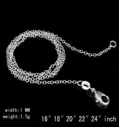 925 Sterling Silver Necklace Rolo quot O quot Chain Necklaces Jewelry 1mm 16039039 24039039 925 Silver DIY Chai4624576