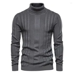 Men's Sweaters 2024 Autumn Winter Sweater Men Turtleneck Knitted Casual Slim Fit Basic High Collar Pullover Male Business