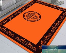 Wholesale Premium Crystal Velvet Orange Carpet Living Room Coffee Table Carpet Home Room Bedroom Bedside Mats