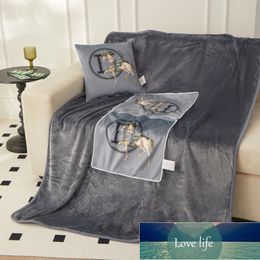 Flannel Pillow and Blanket Purpose Throw Pillow and Blanket Two-in-One Sofa Cushion Office Air Conditioner Quilt