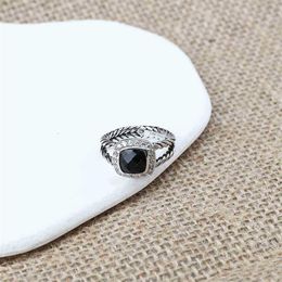 Black wedding Inlaid 18k Love ring sliver gold Luxury Women Fashion rings designer Engagement Jewellery Onyx CZ Banquet Accessories249I
