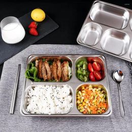 Plates Practical Serving Tray BPA Free 2/3/4/5/6 Grids Thicken Divided Plate Dishwasher Safe Stainless Steel For Home