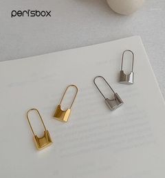 Hoop Huggie Peri039sBox Unique Design Gold Lock Earrings For Women Small Safety Pin Hoops Minimal Jewelry16883169