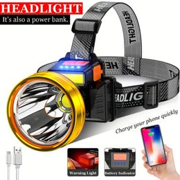 Strong Light Charging Flashlight, Induction Headlamp For Night Fishing Lighting Outdoor Hiking Camping Emergency