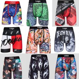 Mens Customized Clothes Sports Underwear Sexy Ice Silk Quick Dry Boxers Breathable Shorts Short Pants With Package Branded Male Brief Underwears