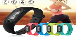 Smart Wristbands Digital LCD Silicone Wrist Band Pedometers Run Step Adult Sport Fitness Tracker Watch Multifunction Walking Calo3910157