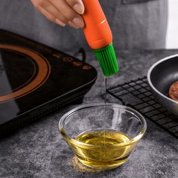 Carrot Silicone Barbeque Brush Oil Brushes Cooking BBQ, Heat Resistant Kitchen Bar Cake Baking Tools, Utensil Supplies Pastry Brush Barbecue Silicone Brush