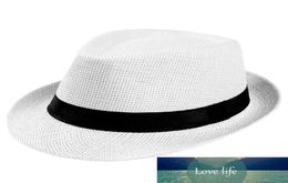 feitong Unisex Women Men Fashion Summer Casual Trendy Beach Sun Straw Panama Jazz Hat Cowboy Fedora hat Gangster Cap1679927