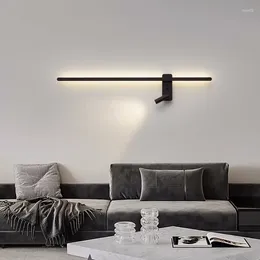 Wall Lamp Modern Simple Long LED Creative Rotatable Spotlights Living Room Bedroom Bedside Lighting Background Home Decor