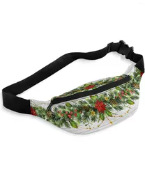 Waist Bags Christmas Pine Needles Leaves Packs For Women Waterproof Outdoor Sports Bag Unisex Crossbody Shoulder