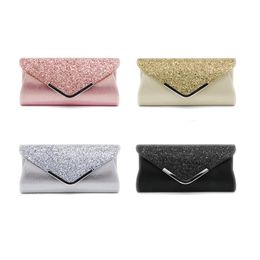 Bags Shiny Solid Pvc Wedding Bride Evening Clutch Bags With Chain Envelope Small Handbags Fashion Party Pouch Women Business Bag