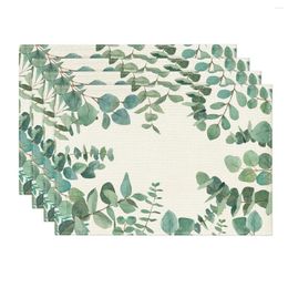 Table Mats Eucalyptus Leaves Placemats For Dining 12 X 18 Inch Spring Seasonal Holiday Rustic Vintage Washable Set Of 4