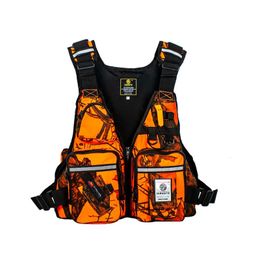 Men Professional Life Jacket Buoyancy Suit Portable Fishing Vests Multi-Pockets Waterproof Sea Fishing Adjustable Vest 231228