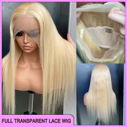 Malaysian Peruvian Indian Brazilian 613 Silky Straight Transparent Full Lace Wig 18 Inch 100% Raw Virgin Remy Human Hair