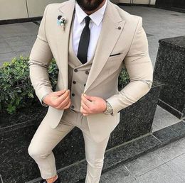 Men Suits for Wedding Suit Man Blazers Black Shawl Lapel Slim Fit Groom Tuxedos 3Piece Latest Coat Pant Designs Costume Homme9032108