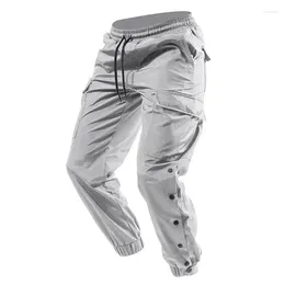 Men's Pants 2024 Men Thin Cargo Solid Colour Beam Feet Long Male Fashion Hip Hop Casual Streetwear Joggers Trousers
