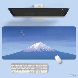 Mouse Pads Wrist Rests Cute Aesthetic Kawaii Oil Painting Mouse Pad Gaming XL HD New Mousepad Carpet Soft Natural Rubber Laptop Table Mat 800x300x3 mm