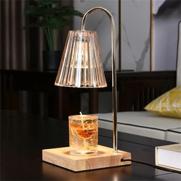 Wood Aromatherapy Lamp Melted Wax Lamp Modern Dimmable Melted Candle Light Bedroom Diffuser Stove for Bedroom Office Decoration 231228