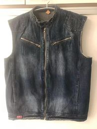 Men's Vests Motorcycle Denim Vest Vintage Blue Embroidery Patch Zippers Sleeveless Jackets Punk Cowboy Waistcoat