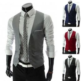 Men's Suits Vest Mens Suit Casual Sleeveless Pockets Solid Colour Men Formal Business Workwear England Style Waistcoat Wedding Clothing