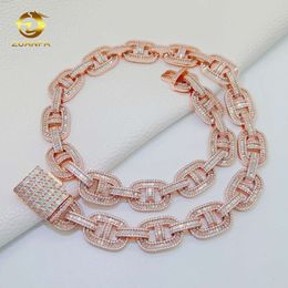 Iced Out Jewellery 15mm Miami Cuban Link Chain Custom Hip Hop Necklace Vvs Moissanite Chains for Men Women